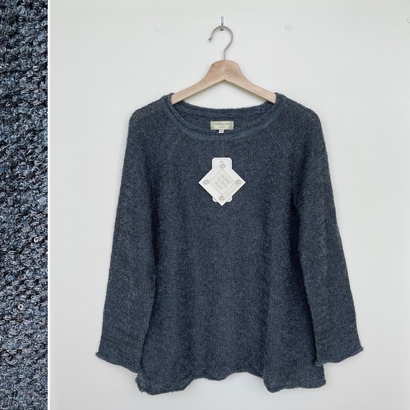 SIGRID OLSEN Studio Sequin Sweater Blend Wool Relaxed Long Sleeves Stretch Blue - Picture 6 of 13
